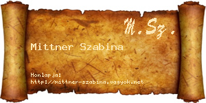 Mittner Szabina névjegykártya